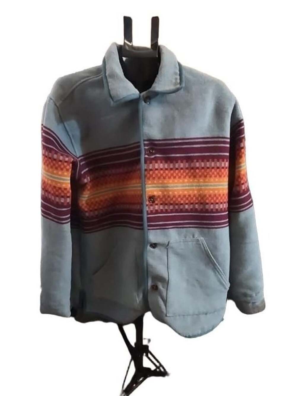 BDG Urban Outfitters Fleece Southwestern Pattern Button-Up Jacket